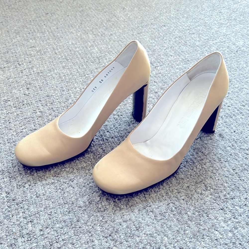 Jill Sander Pale Gold Satin Heels